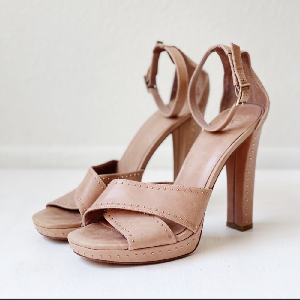 Joie 'Naara' Dusty Buff Platform Leather Sandals
